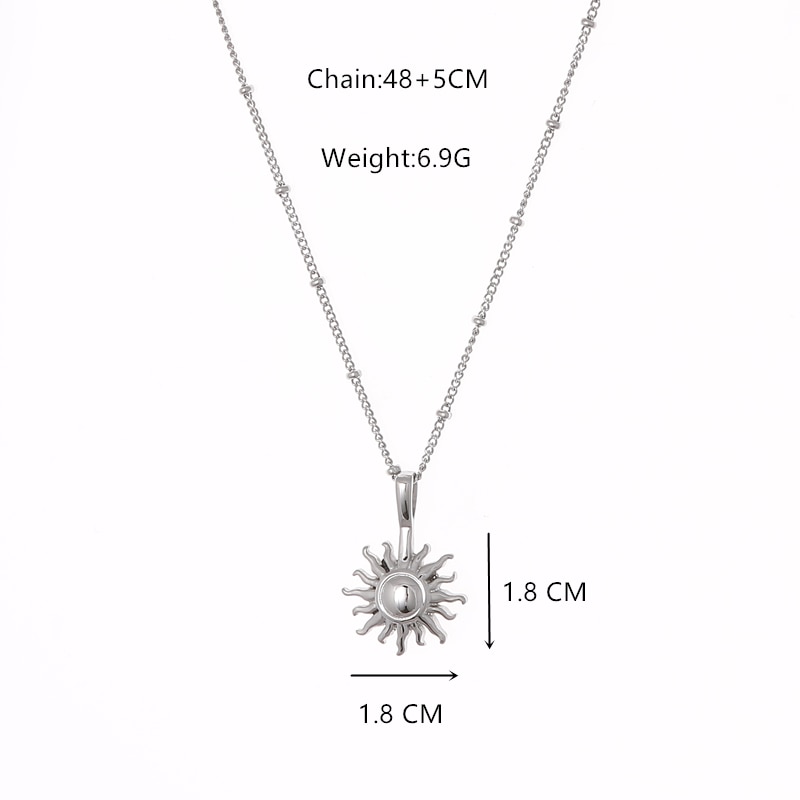 Sun Necklace Stainless Steel Cute Jewelry