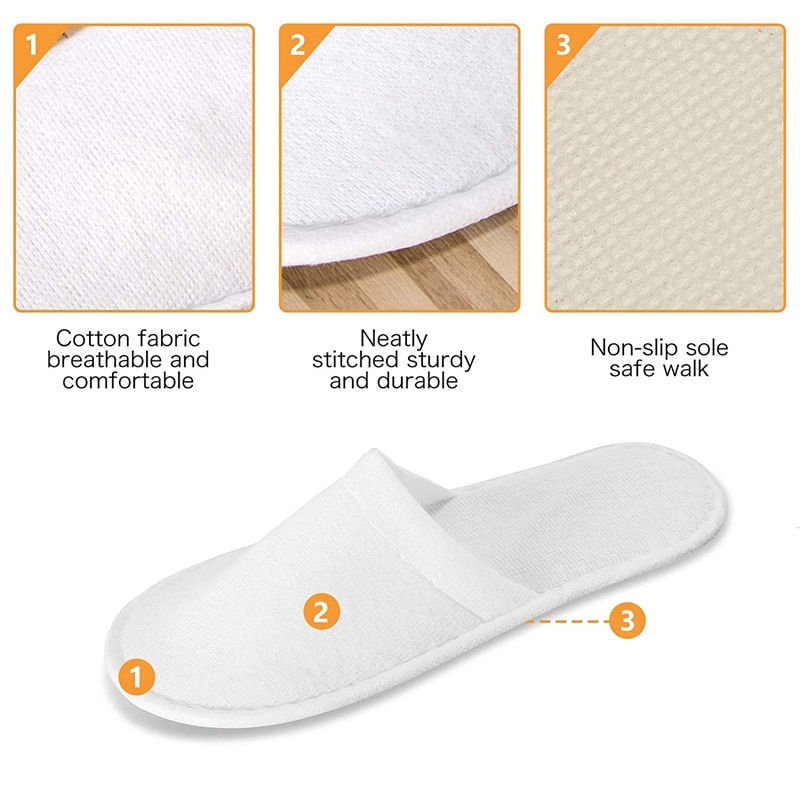 Unisex Disposable Slippers (12 Pairs)