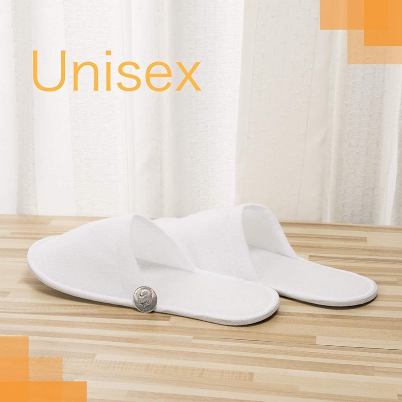 Unisex Disposable Slippers (12 Pairs)