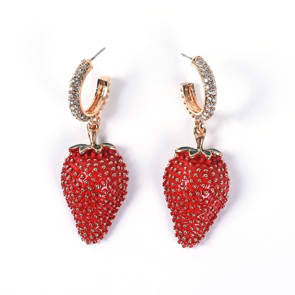 Strawberry Earrings Luxurious Ladies Jewelry