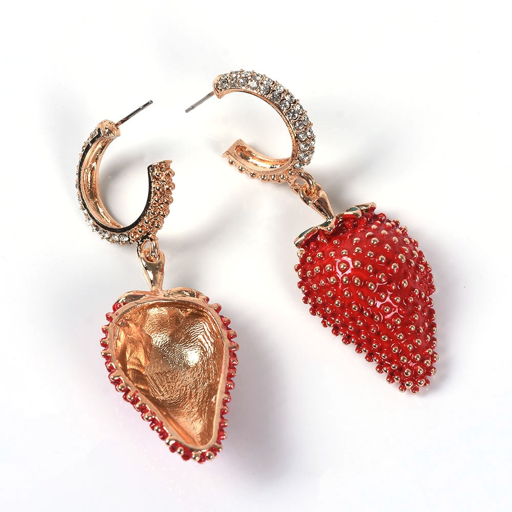 Strawberry Earrings Luxurious Ladies Jewelry