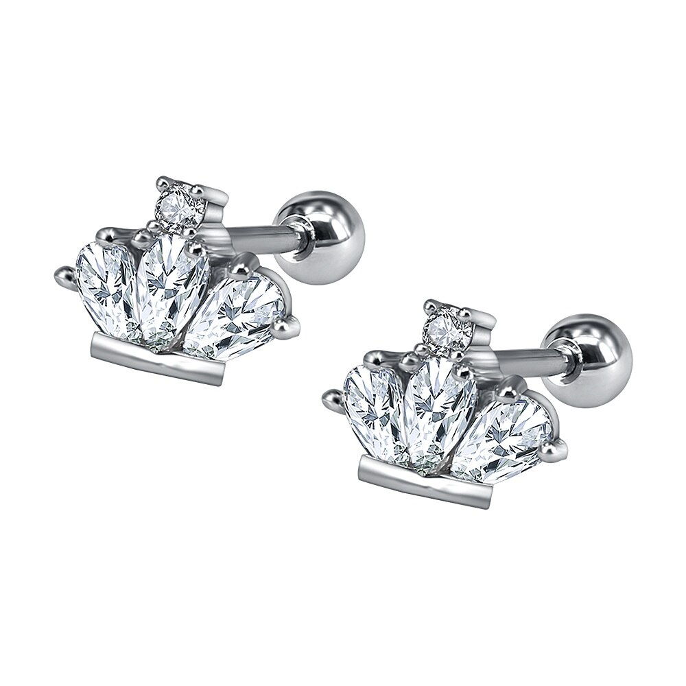 Crown Earrings Stainless Steel Stud Earrings