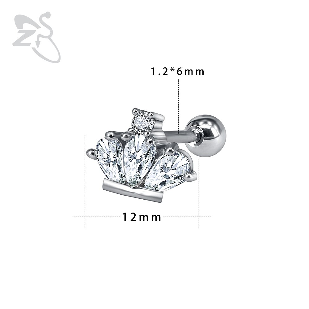 Crown Earrings Stainless Steel Stud Earrings