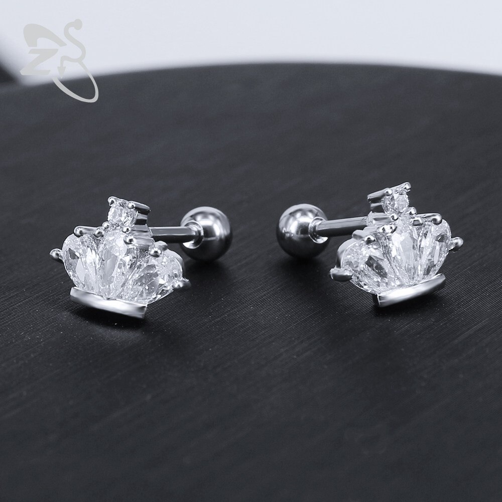 Crown Earrings Stainless Steel Stud Earrings