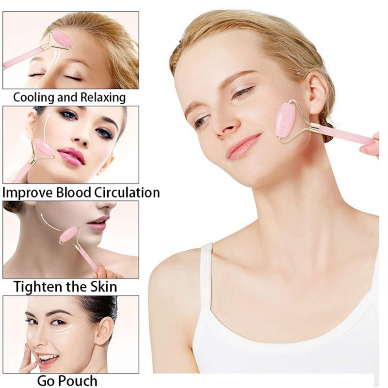 Rose Quartz Face Roller Anti-Wrinkle Tool