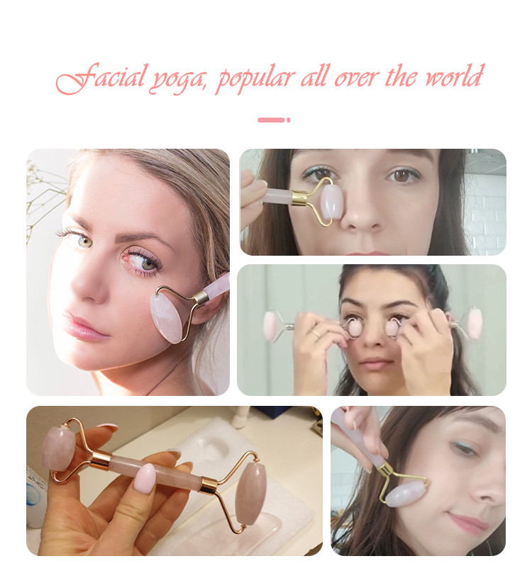 Rose Quartz Face Roller Anti-Wrinkle Tool