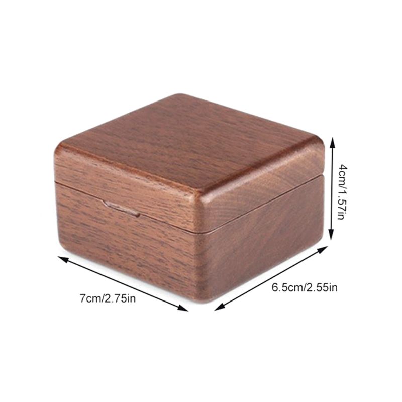 Wooden Ring Box Double Ring Storage Box