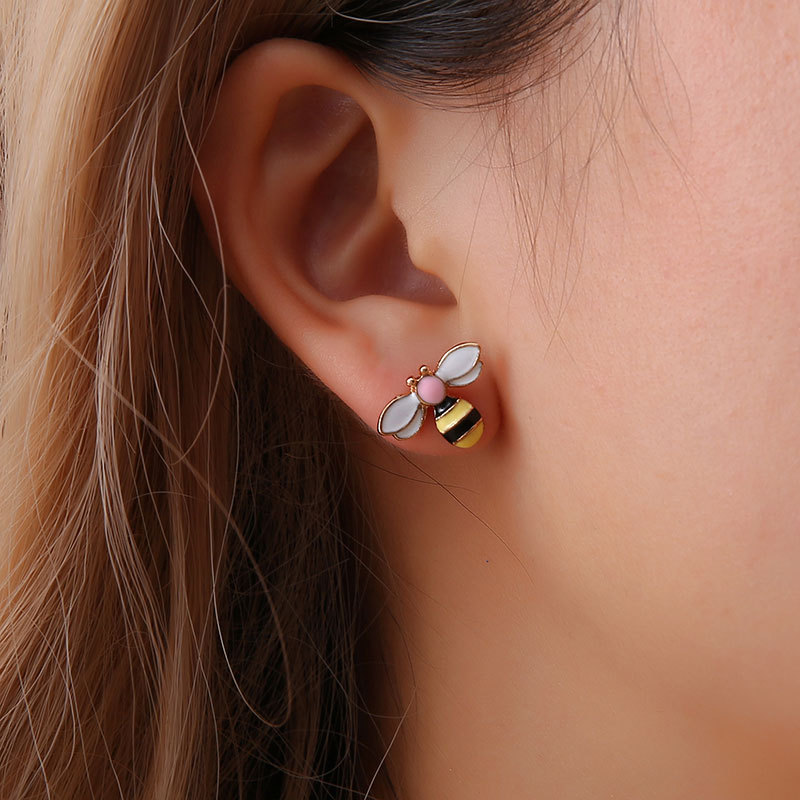Bumble Bee Earrings Stud Accessory