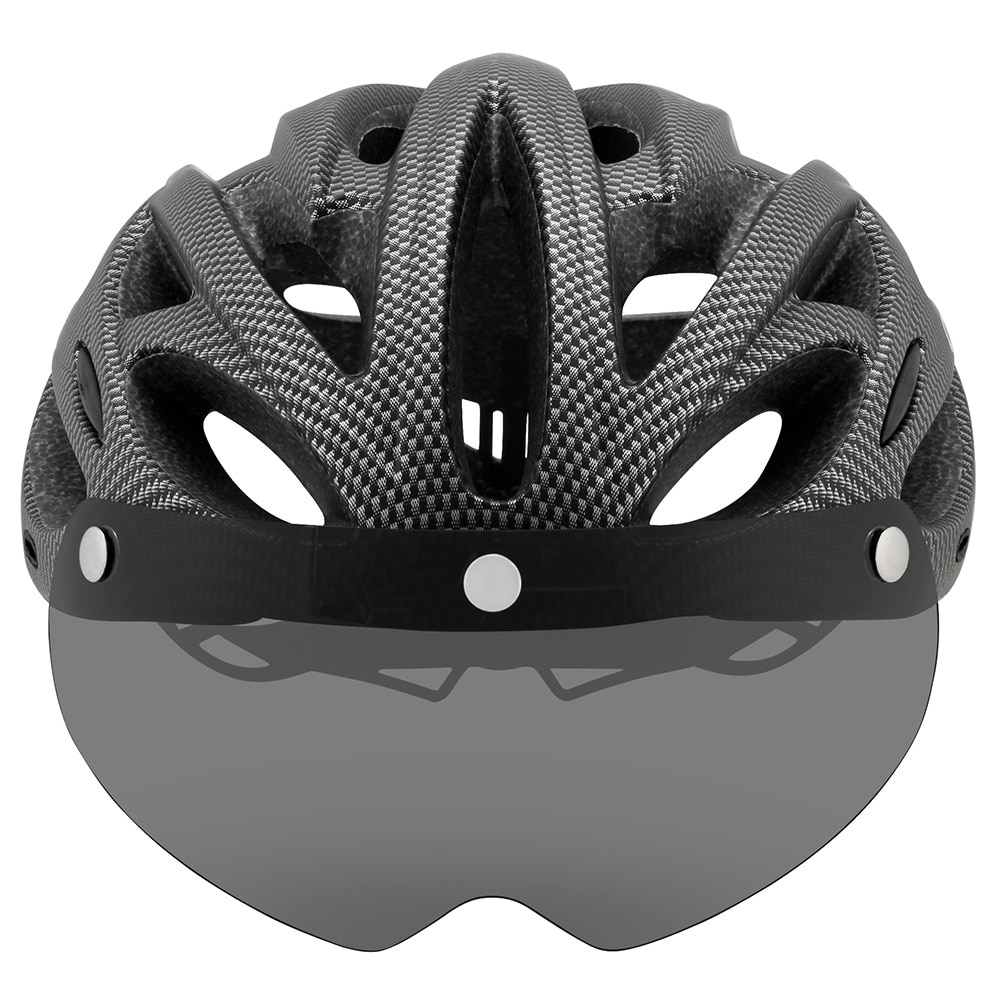 Bike Helmet with Visor and LED Light