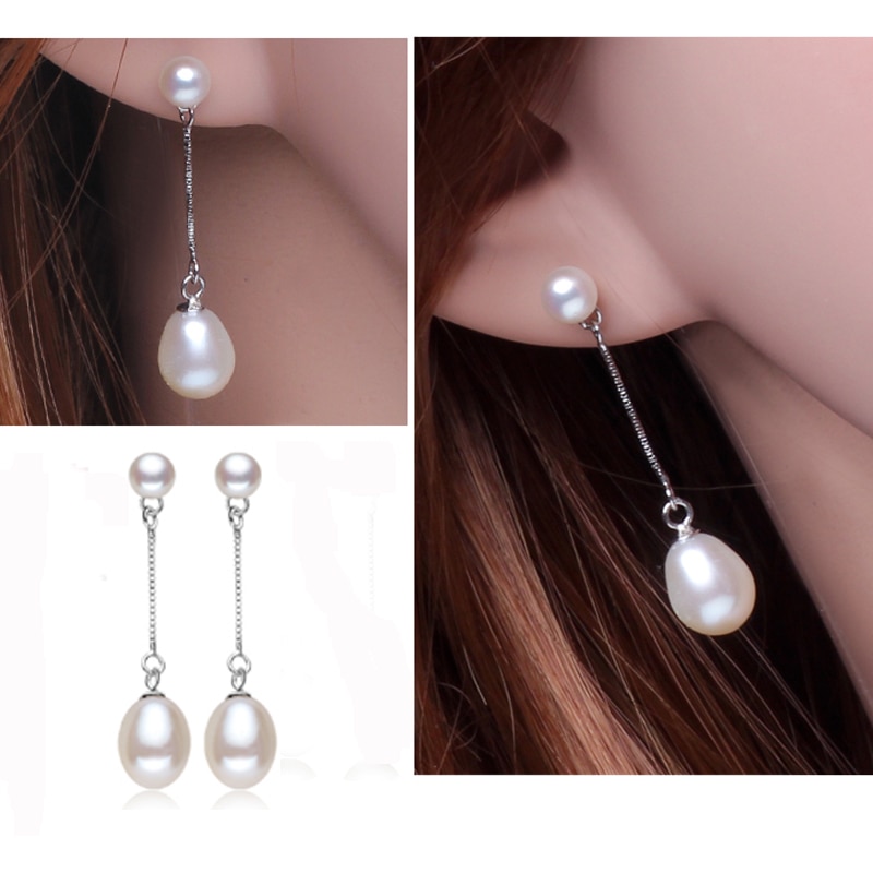 Double Pearl Earrings Ladies Accessory