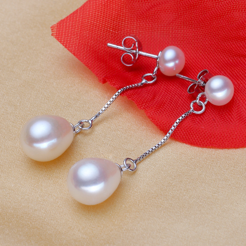 Double Pearl Earrings Ladies Accessory