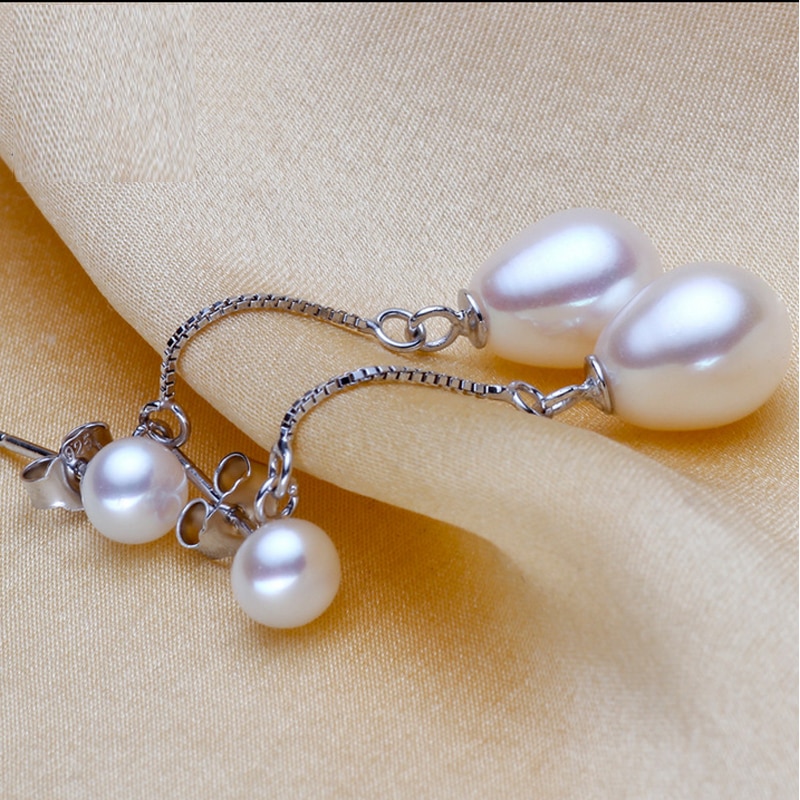 Double Pearl Earrings Ladies Accessory