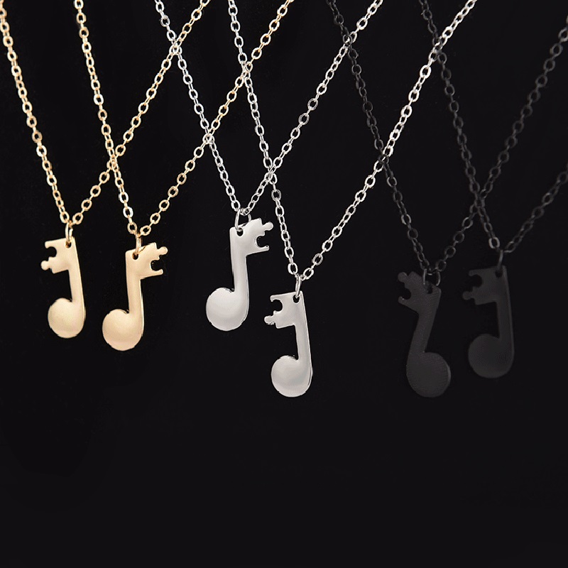 Music Note Necklaces Friendship Necklace (2 pcs)