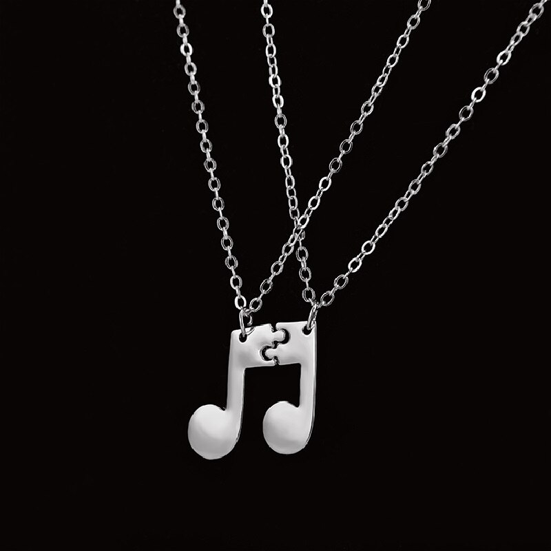 Music Note Necklaces Friendship Necklace (2 pcs)