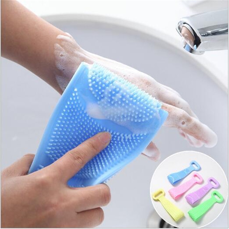 Bath Scrubber Silicone Loofah with Handle