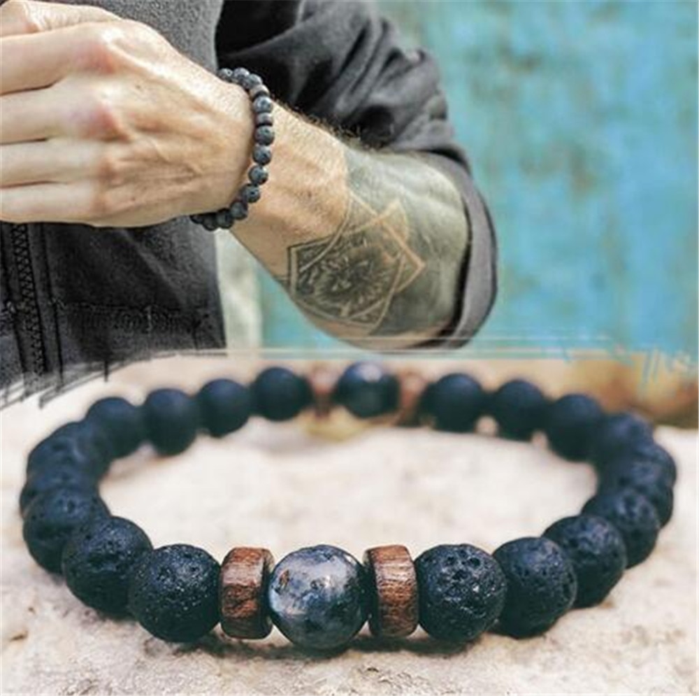 Lava Stone Bracelet Natural Charm