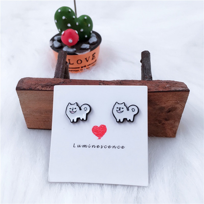 Dog Earrings Animal Stud Earrings