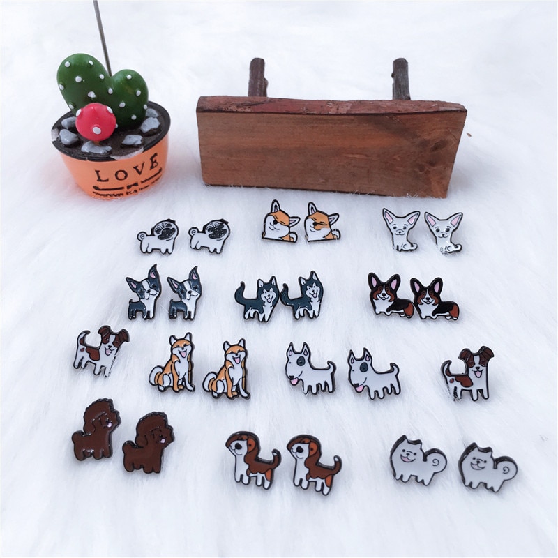 Dog Earrings Animal Stud Earrings