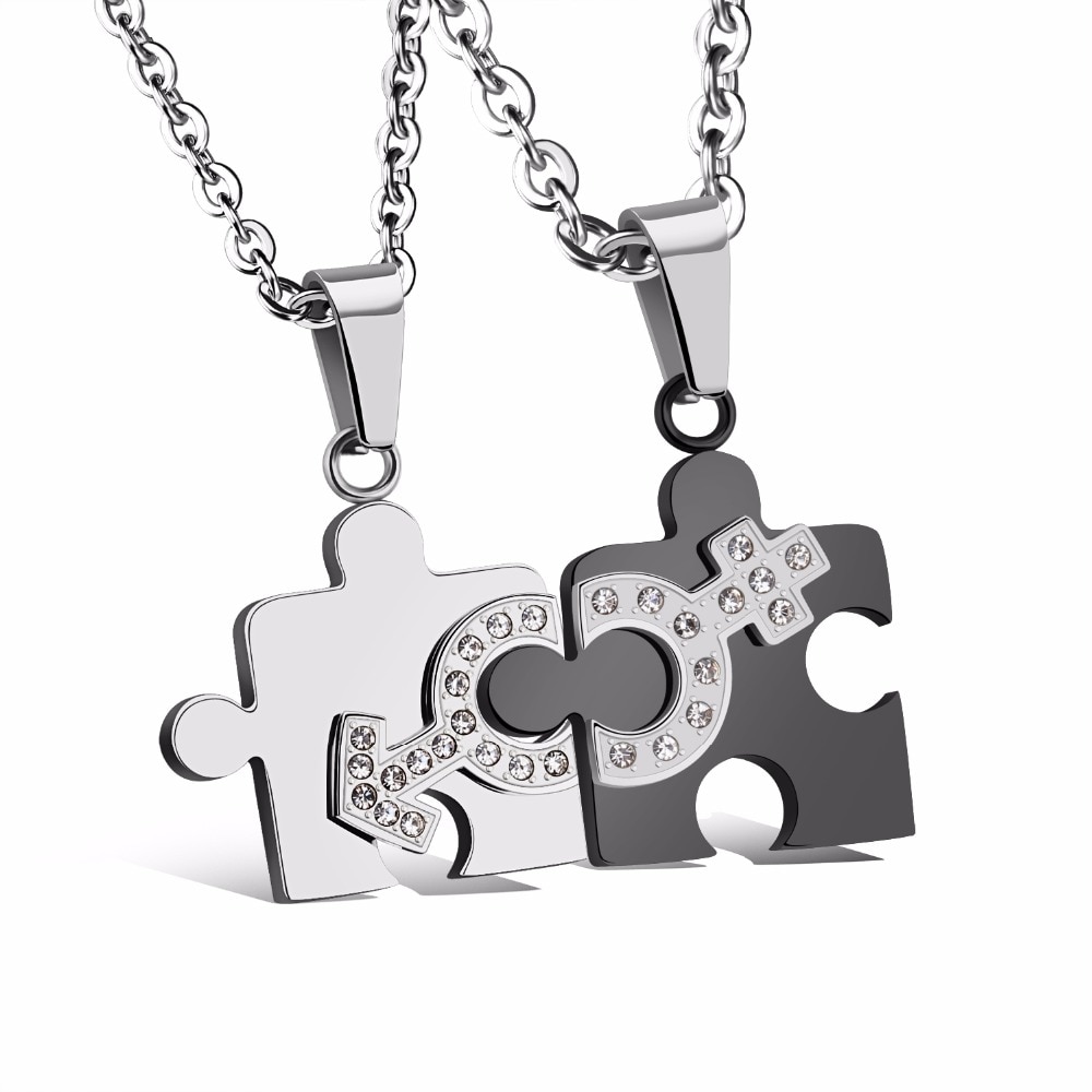 Matching Necklace For Couples Puzzle Design