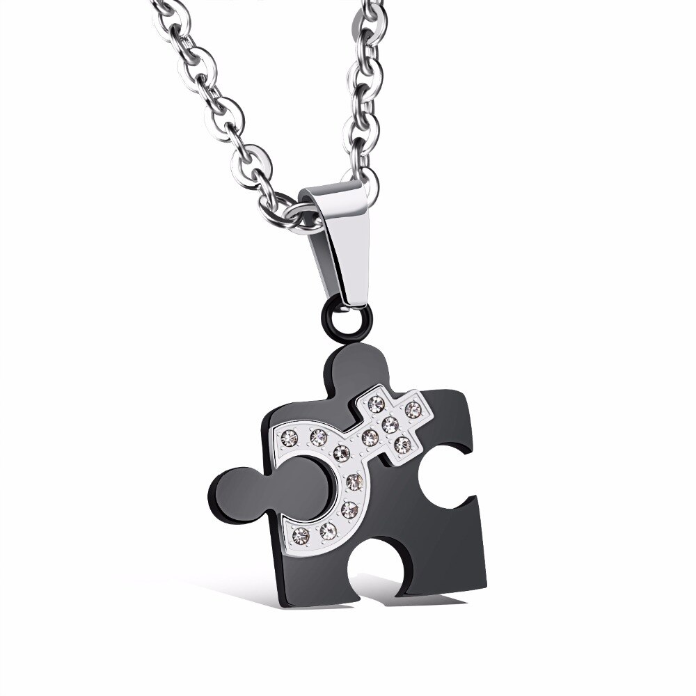 Matching Necklace For Couples Puzzle Design