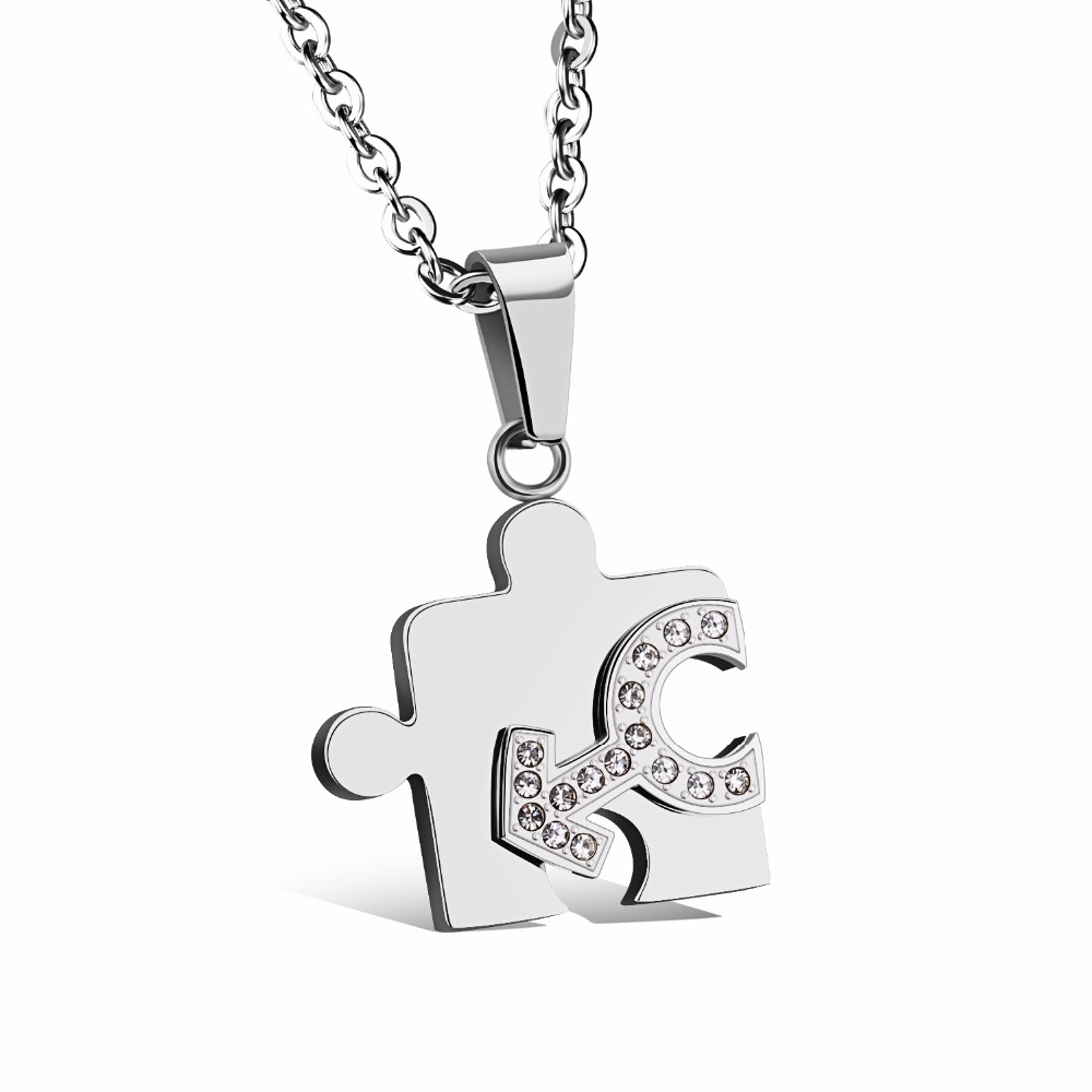 Matching Necklace For Couples Puzzle Design