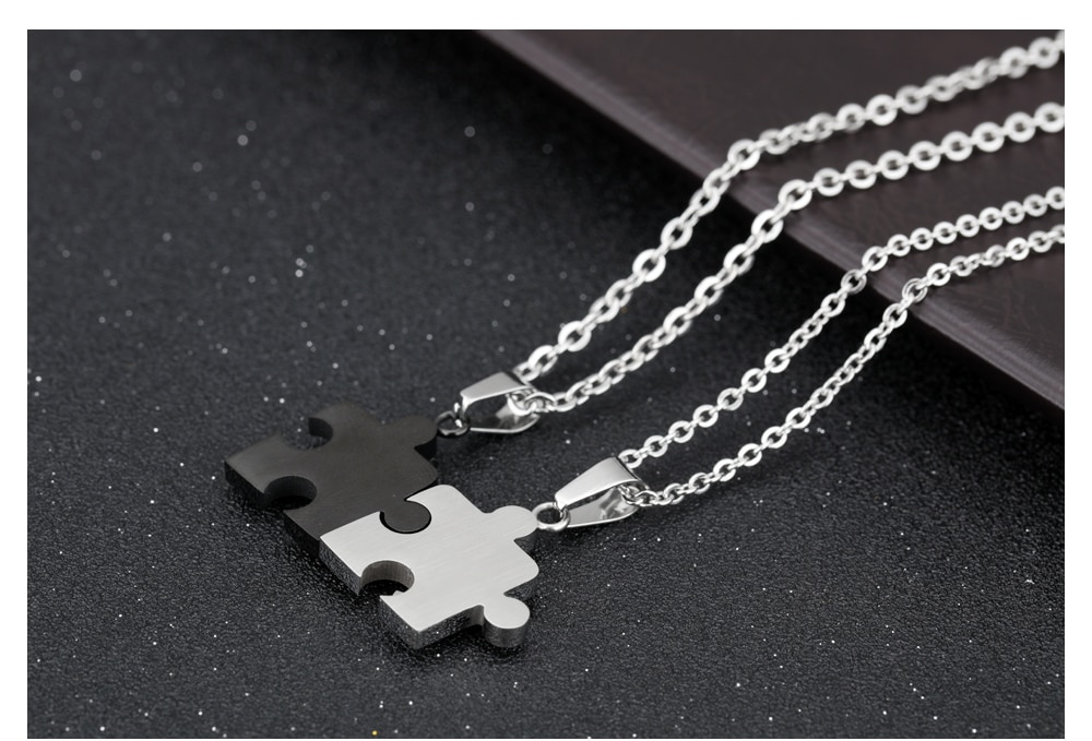 Matching Necklace For Couples Puzzle Design