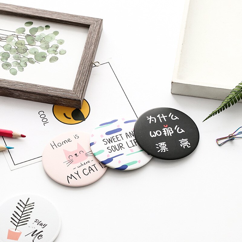 Small Round Mirror Cute Portable Mirror