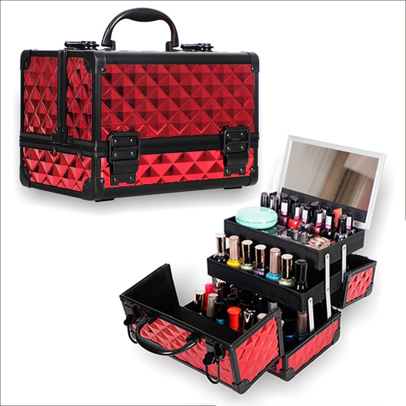 Makeup Organizer Case With Mirror