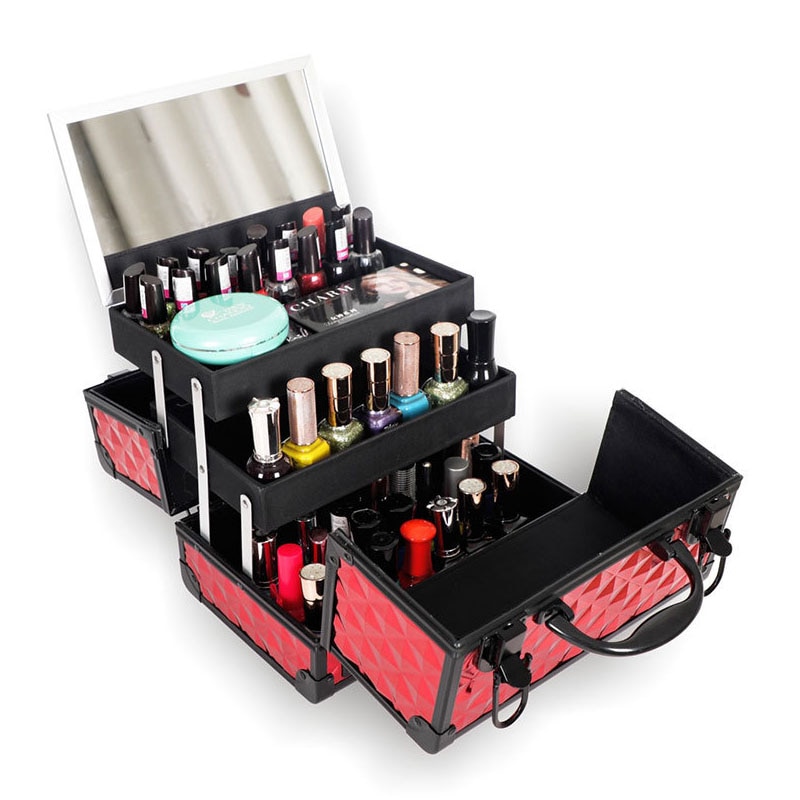 Makeup Organizer Case With Mirror