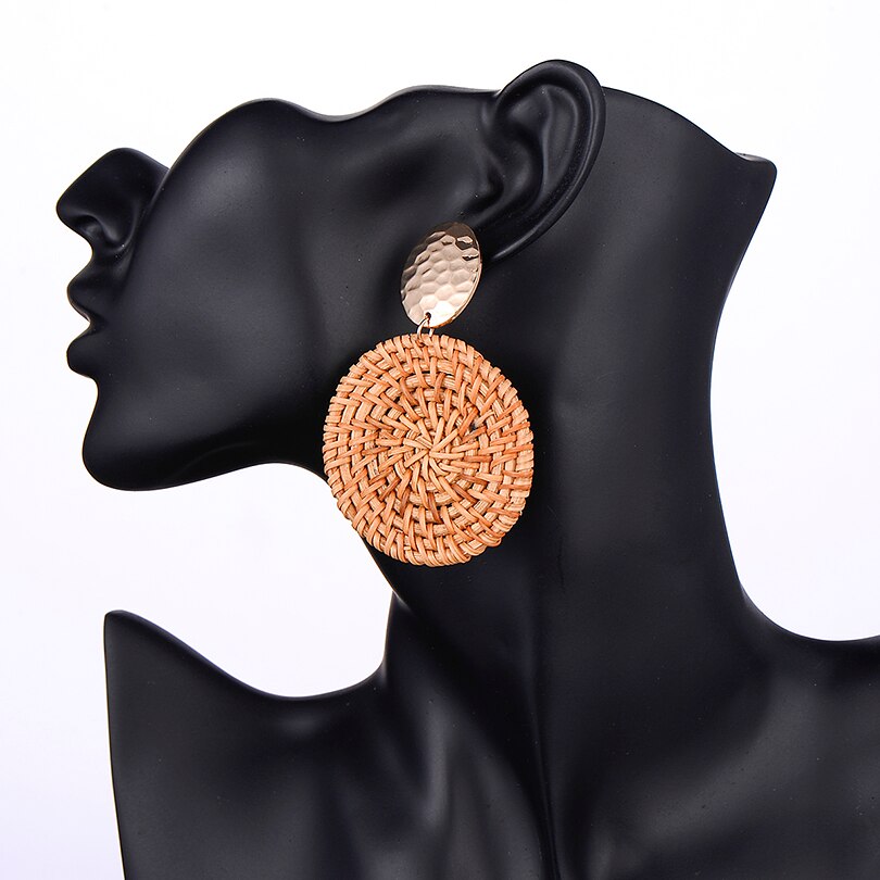 Rattan Earrings Fashion Accessories