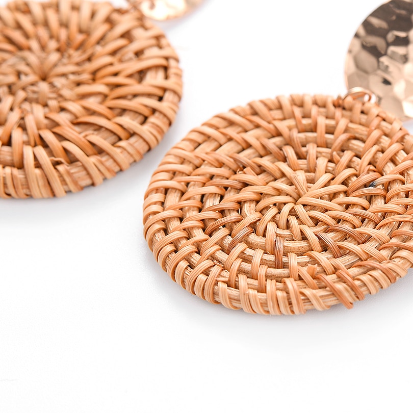 Rattan Earrings Fashion Accessories