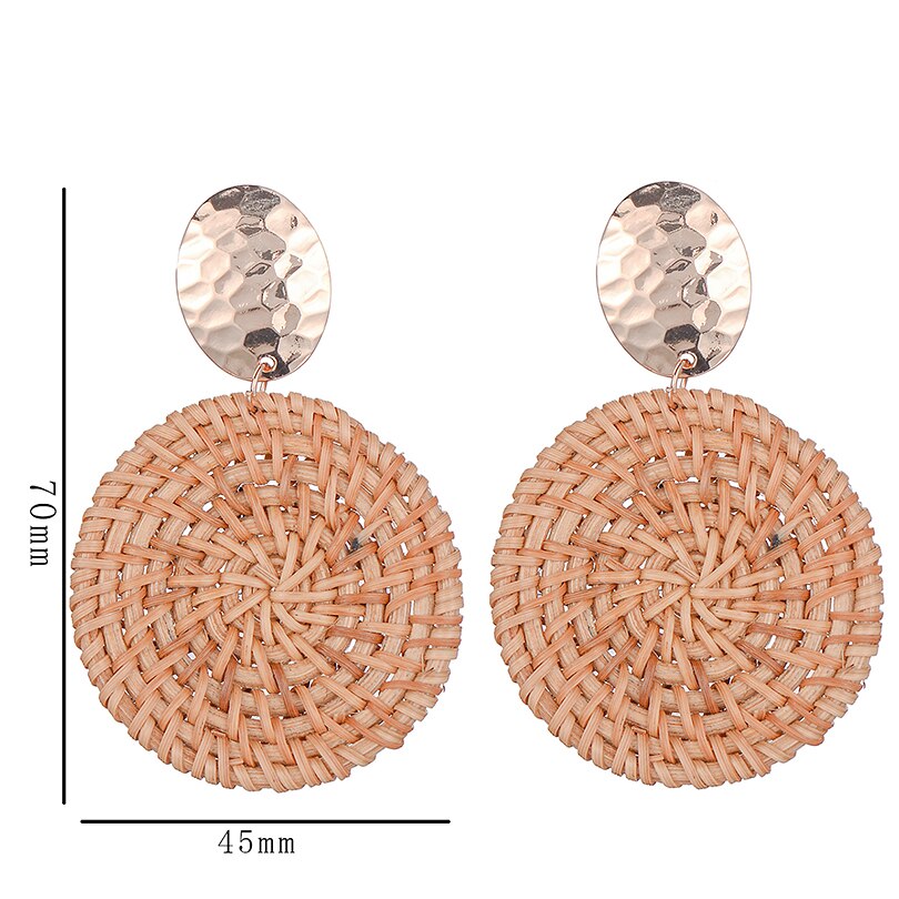 Rattan Earrings Fashion Accessories