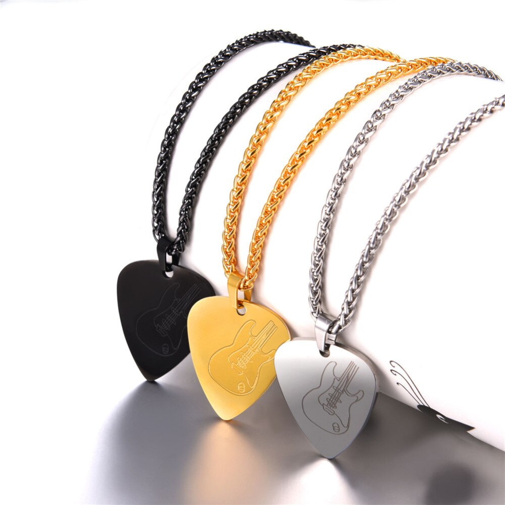 Guitar Pick Necklace Punk Jewelry