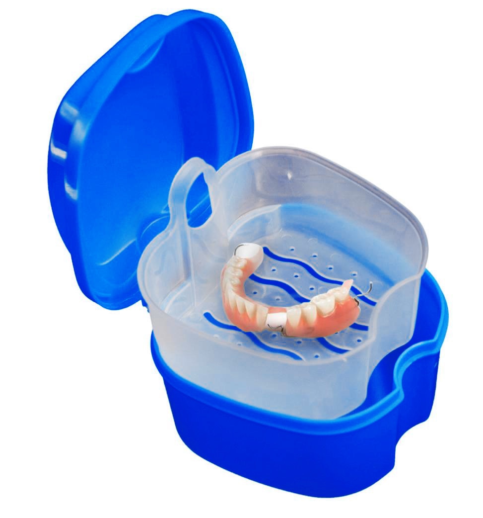 Denture Case with Hanging Net Container