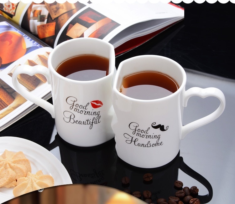 Couple Mugs Ceramic Cups Set (2Pcs)