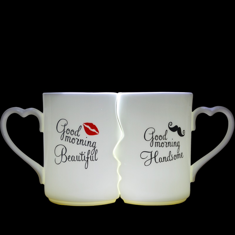 Couple Mugs Ceramic Cups Set (2Pcs)