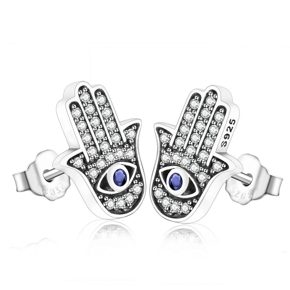 Evil Eye Earrings 925 Sterling Silver Jewelry