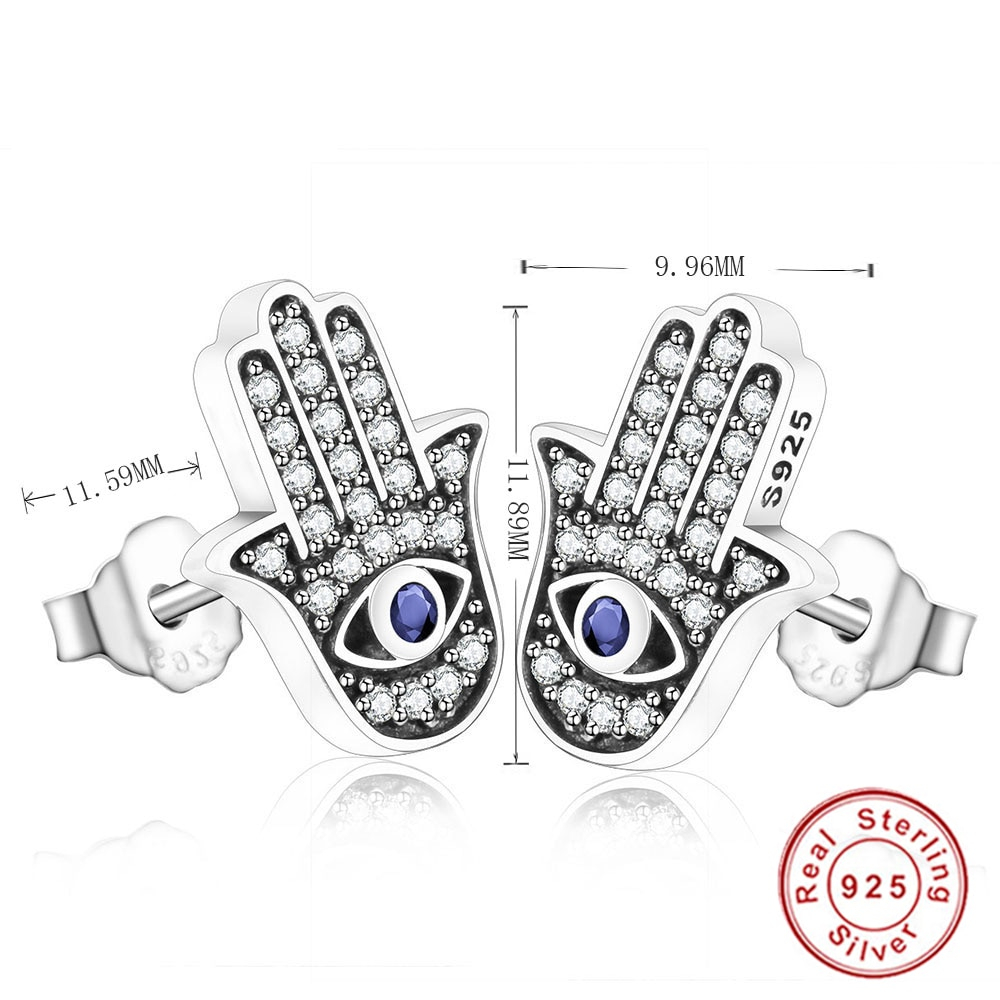 Evil Eye Earrings 925 Sterling Silver Jewelry