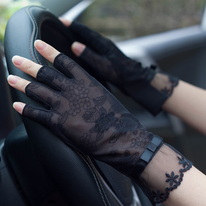 Lace Gloves Ladies Half Finger Gloves