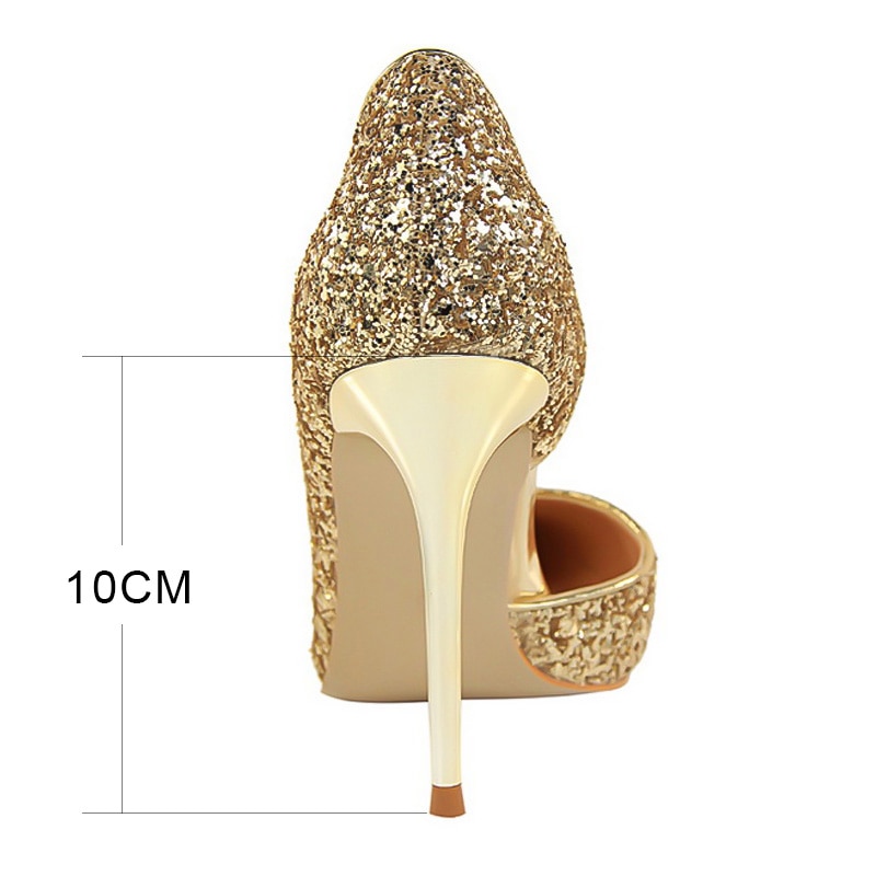 Sequin Heels Ladies Glitter Pumps