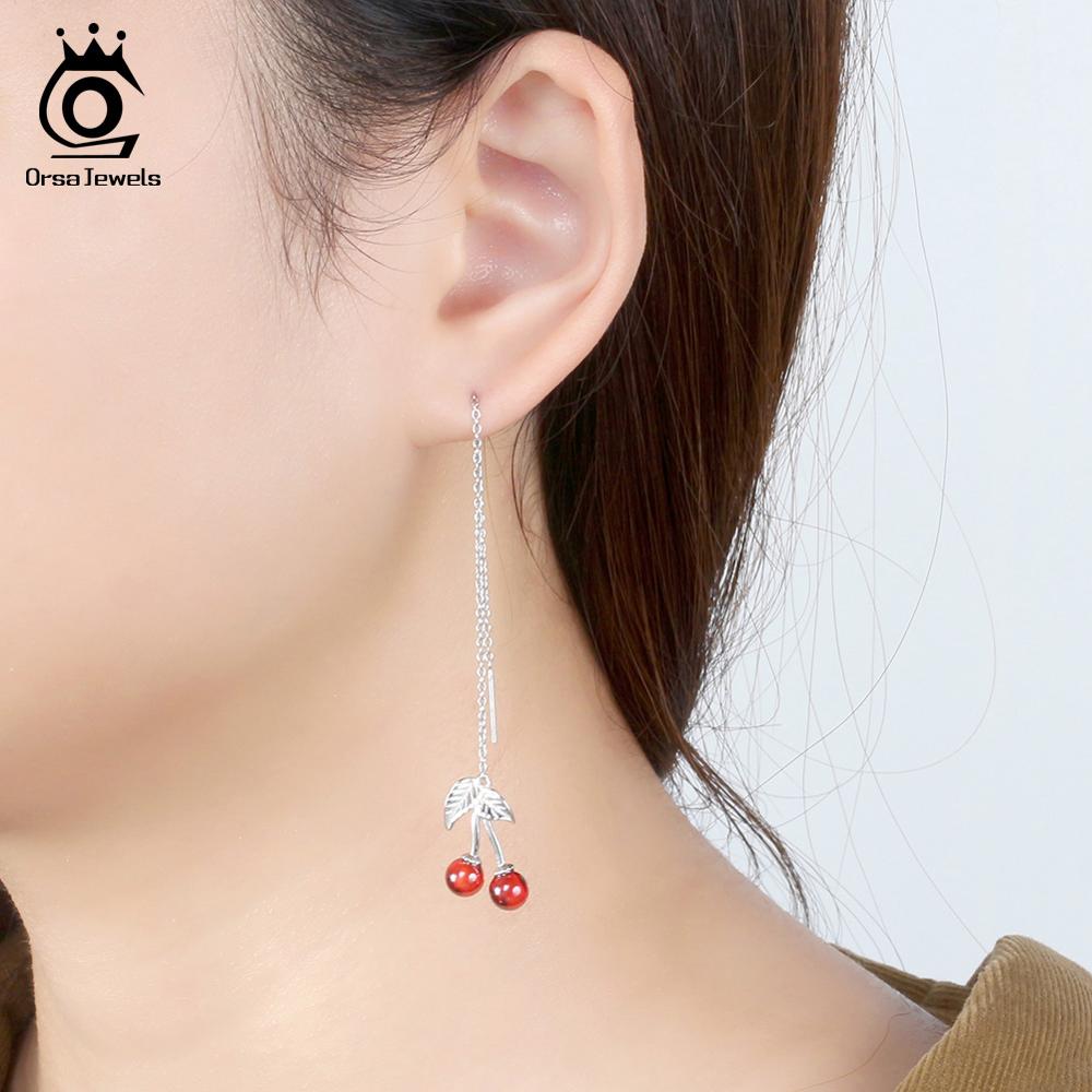 Cherry Earrings Long Drop Earrings