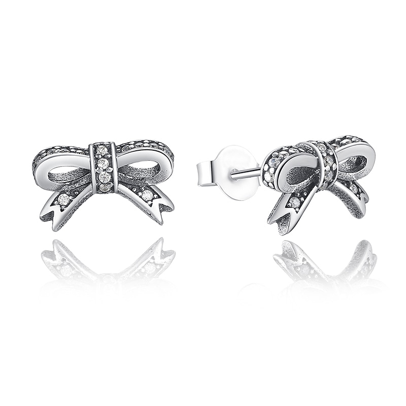 Bow Earrings Silver Jewelry