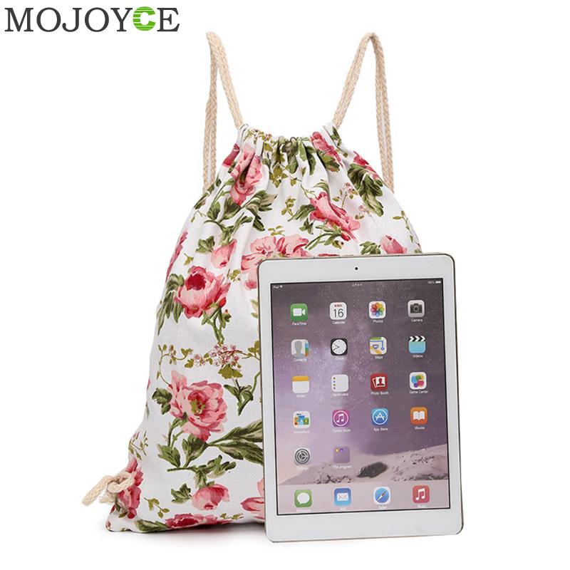 String Backpack Floral Print