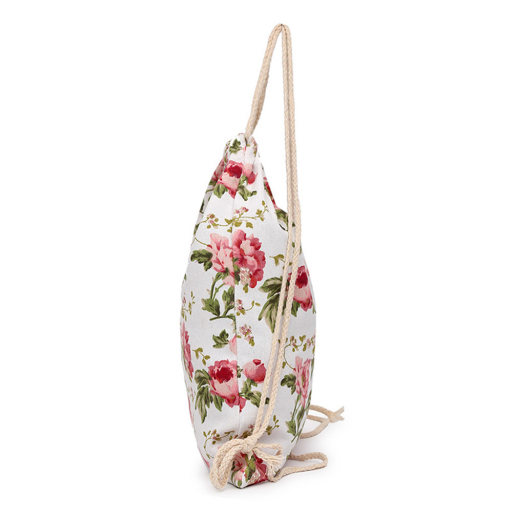 String Backpack Floral Print