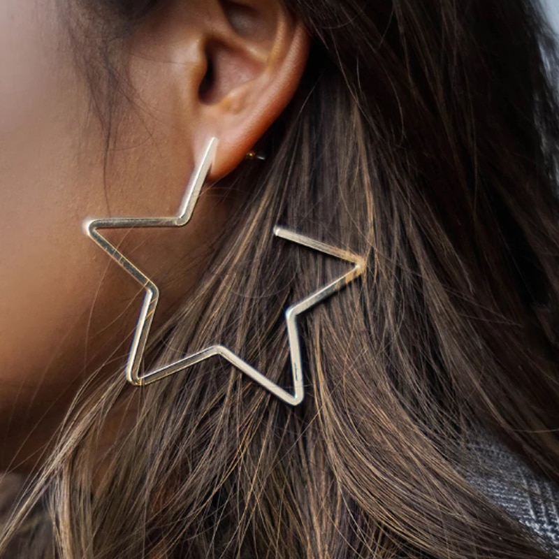 Star Hoop Earrings Fashion Accessory