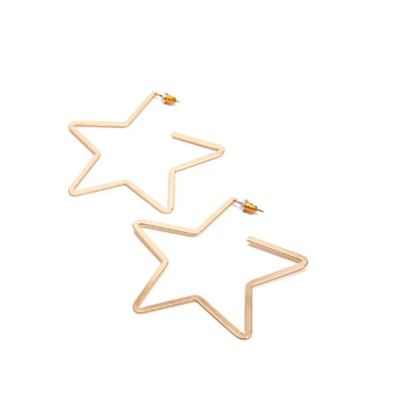 Star Hoop Earrings Fashion Accessory