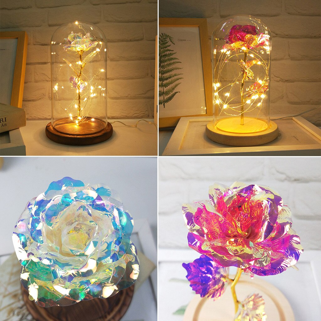 Glass Rose Artificial Flower Decoration