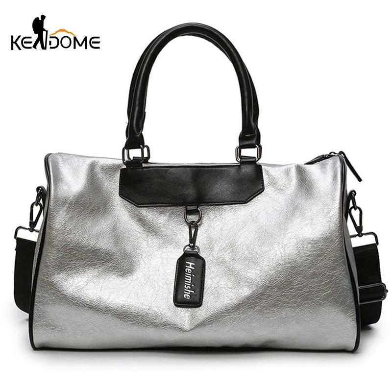 Womens Sports Bag Silver Duffle