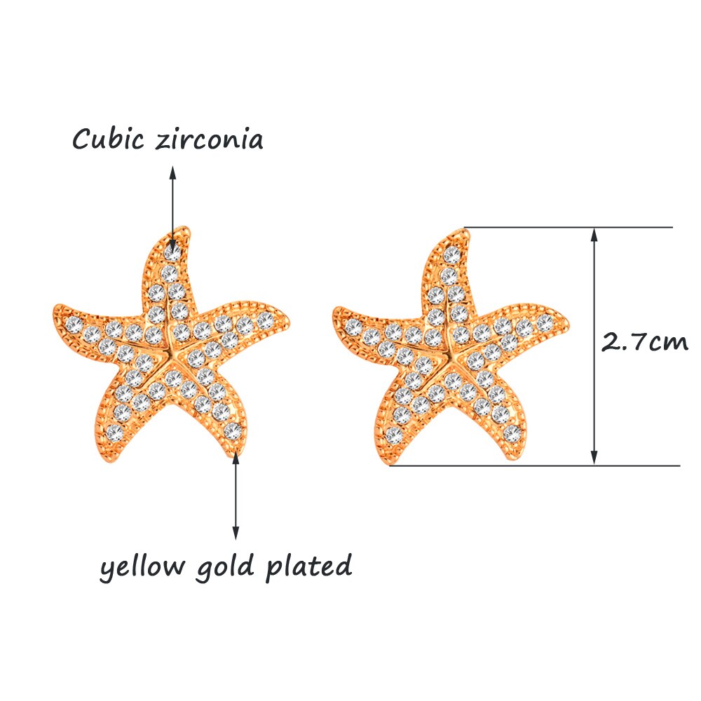 Starfish Earrings Fashionable Stud Earrings