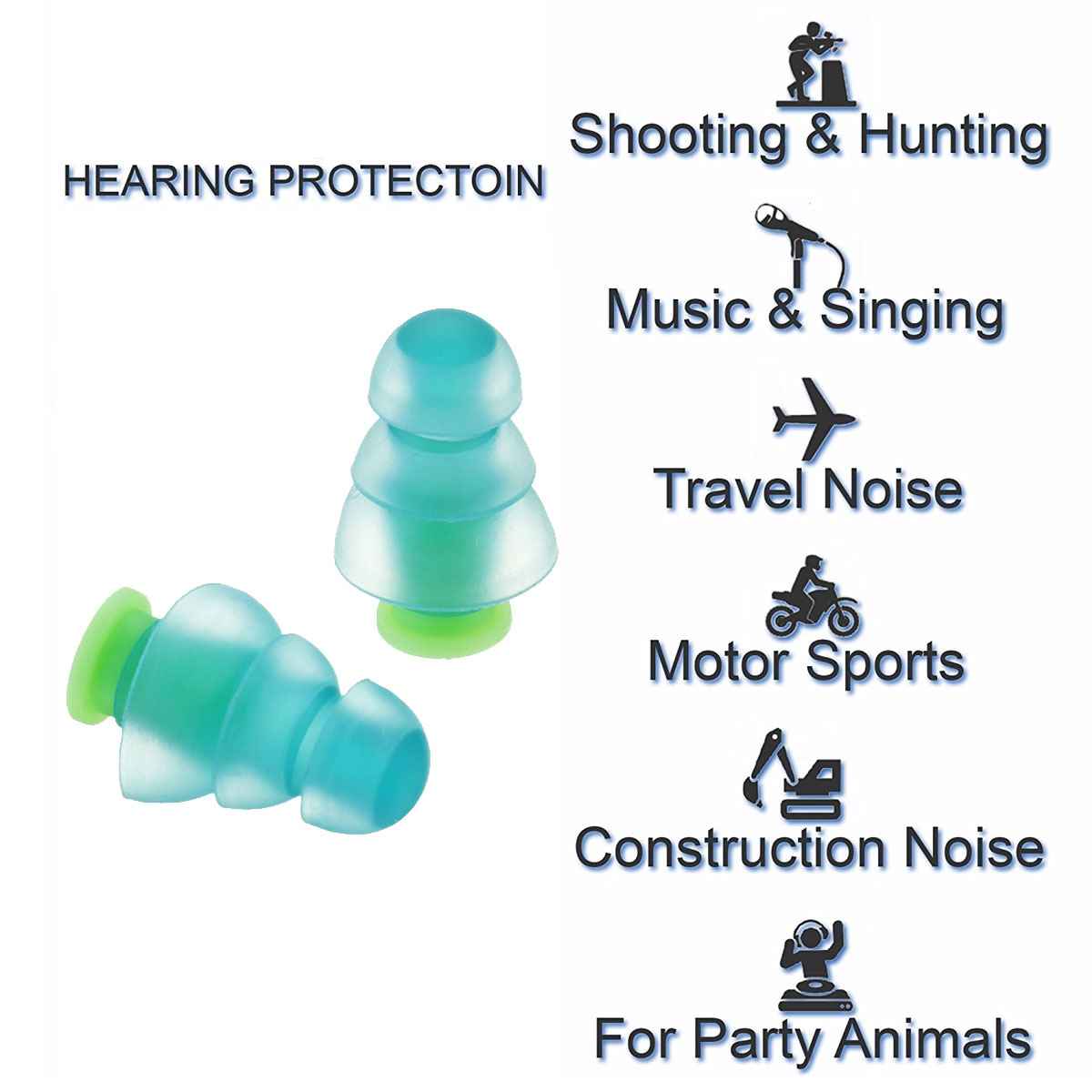 Sleep Earplugs 1 Pair Silicone Plugs